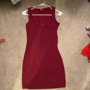 Maroon bodycon mini dress